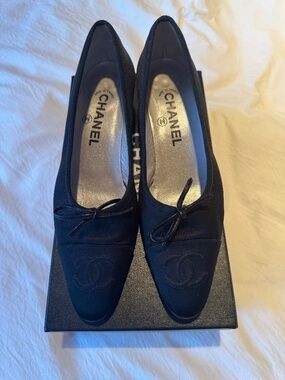 Chanel Satin Kitten Heels